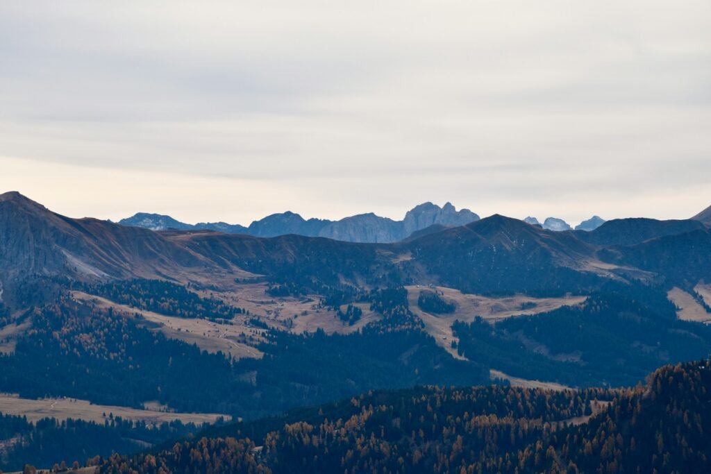 a view of a mountain range in the distance